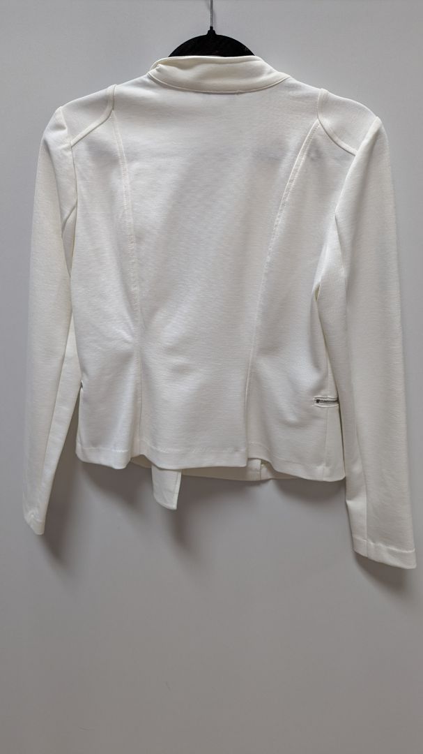 White House Black Market Ecru Asymmetrical Moto Jacket