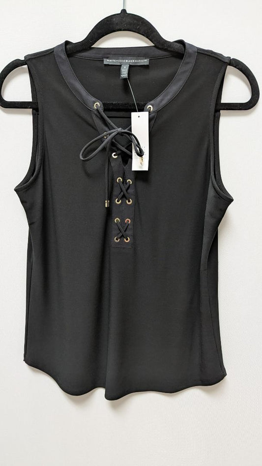 White House Black Market Black Lace-Up Tank