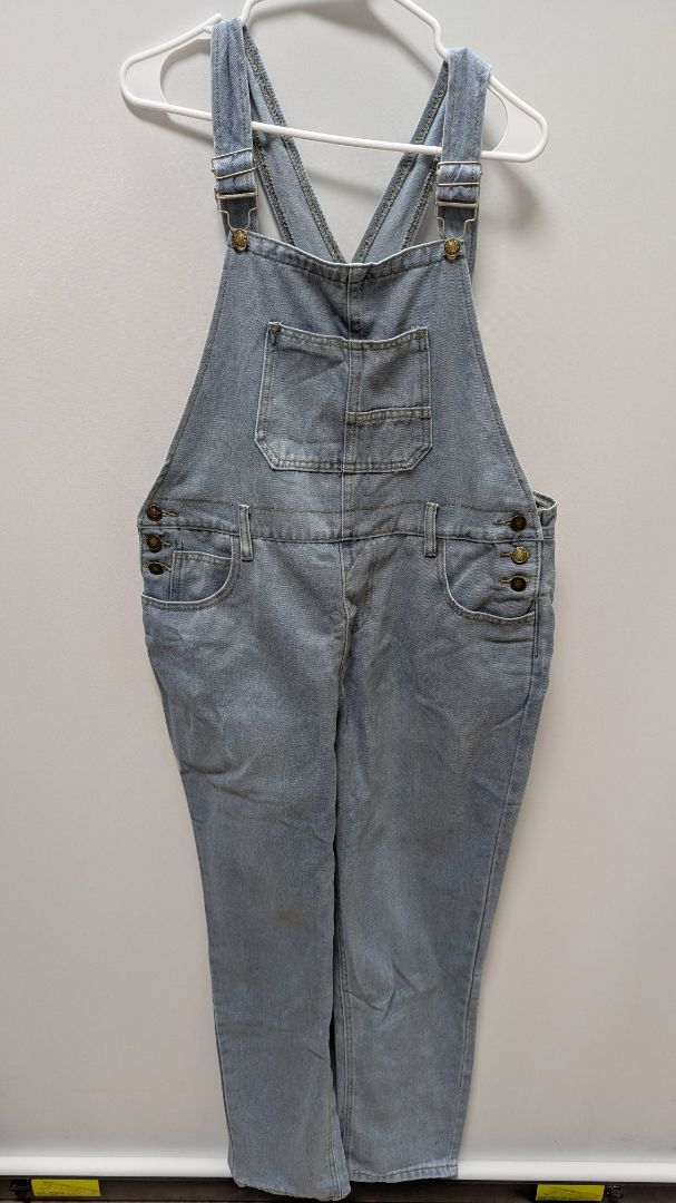 Light Wash Wide-Leg Casual Denim Overalls