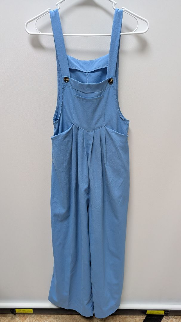 Light Blue Wide-Leg Casual Jumpsuit Overalls
