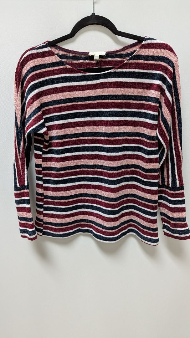 Chenault Red/Navy Striped Knit Sweater