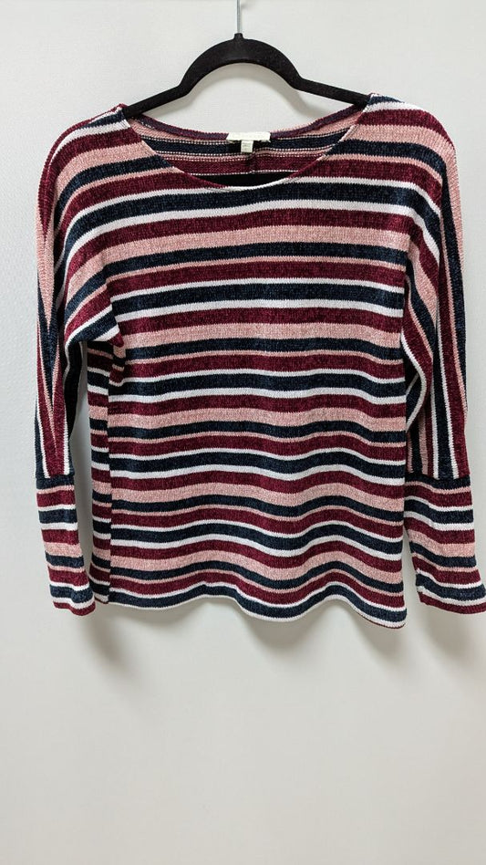 Chenault Red/Navy Striped Knit Sweater