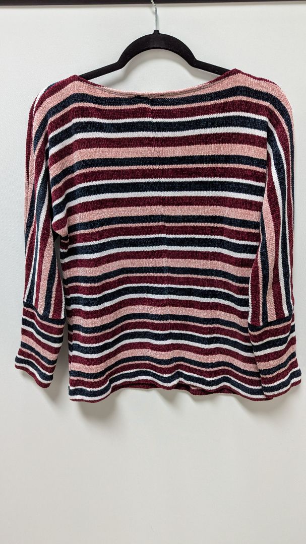 Chenault Red/Navy Striped Knit Sweater