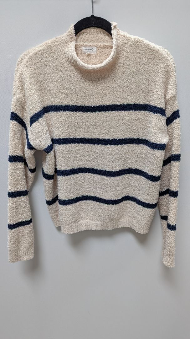 Weekends Cream/Navy Striped Everyday Sweater