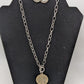 Paparazzi Silver Rose Medallion Necklace Set