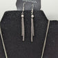 Paparazzi Silver Triangle Pendant Longline Necklace Set