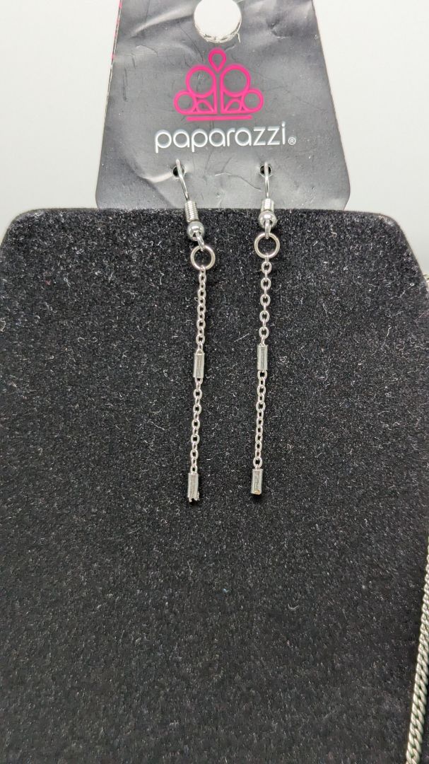 Paparazzi Silver 3-Strand Crimp Bead Chain Necklace Set