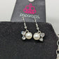 Paparazzi Silver Faux-Pearl Cluster Statement Necklace Set