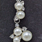 Paparazzi Silver Faux-Pearl Cluster Statement Necklace Set