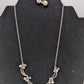 Paparazzi Silver Faux-Pearl Crescent Moon Necklace Set