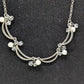 Paparazzi Silver Faux-Pearl Crescent Moon Necklace Set