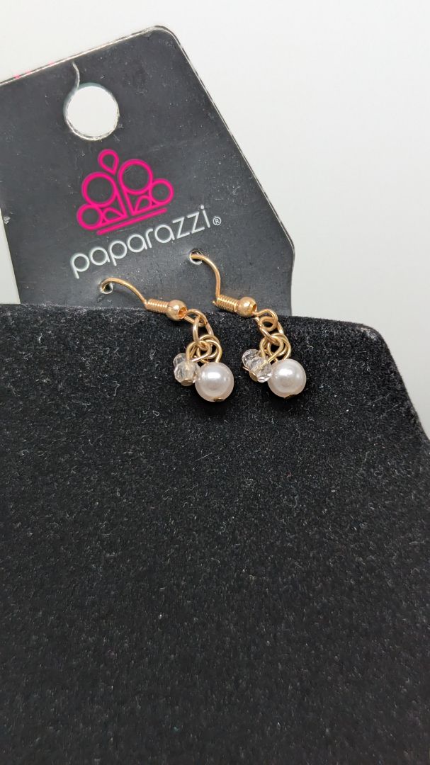 Paparazzi Gold 3-Strand Faux-Pearl Longline Necklace Set