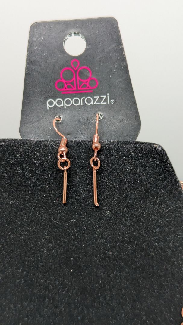 Paparazzi Rose Gold Spike Bead Necklace Set