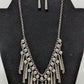 Paparazzi Black Silver Beaded Tassel Necklace Set