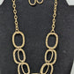 Paparazzi Bronze Punched Metal Shapes Necklace Set