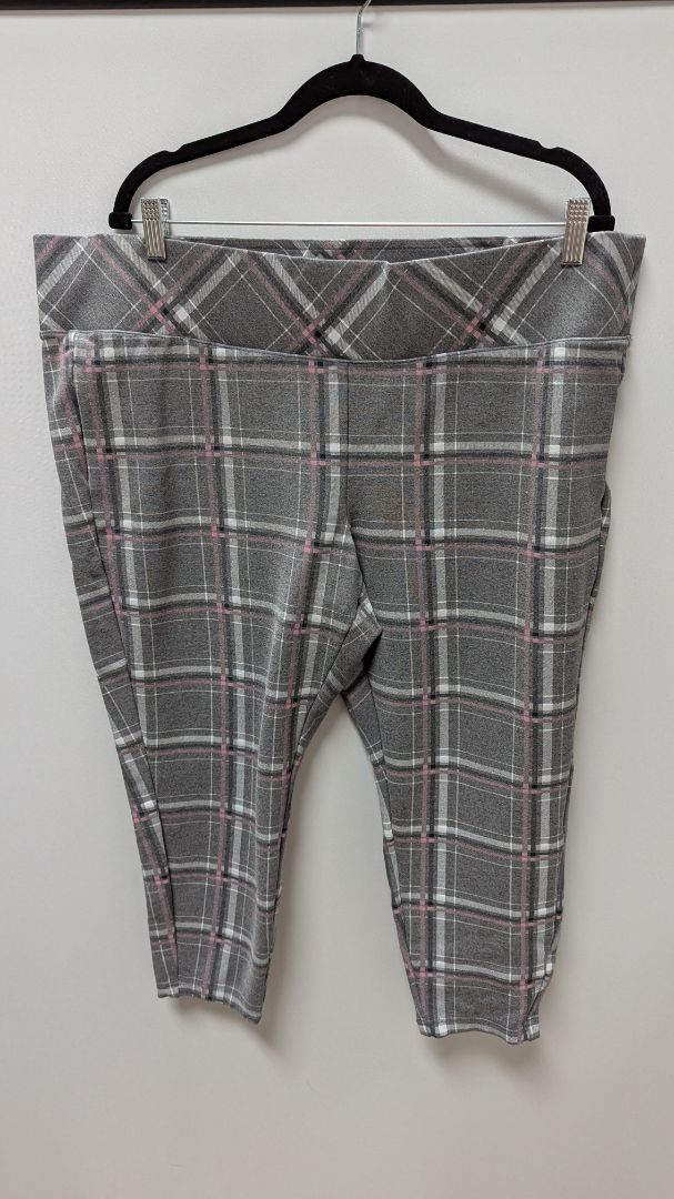 Torrid Grey/Pink Plaid Pixi Pants