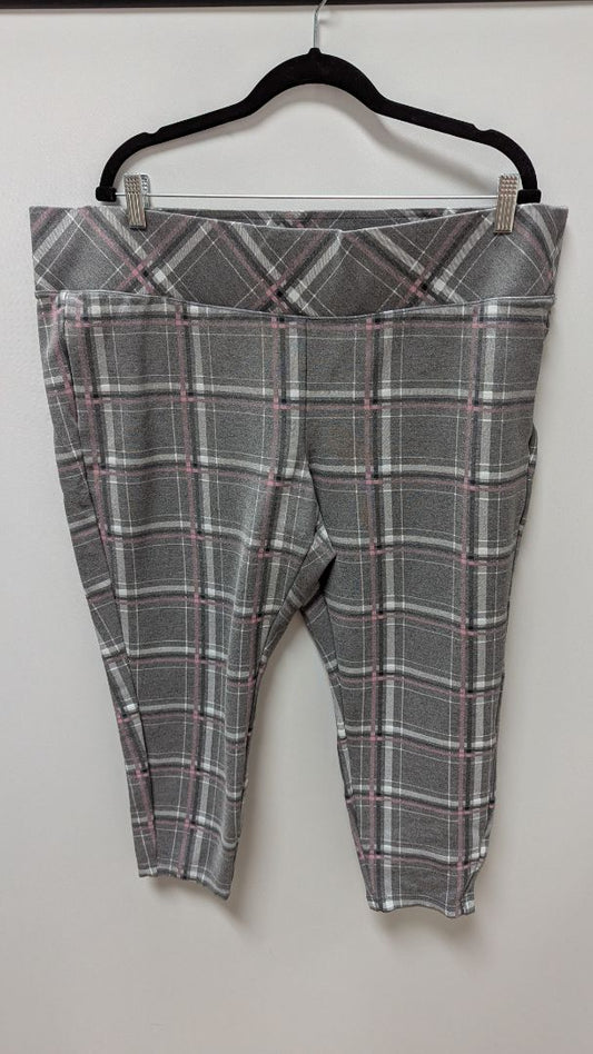 Torrid Grey/Pink Plaid Pixi Pants