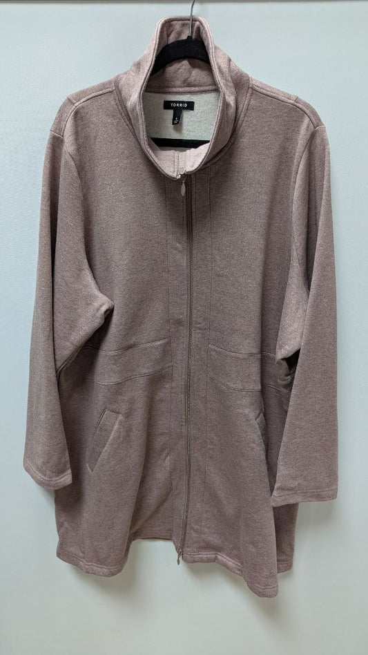 Torrid Mauve Oversized Zippered Fleece Jacket