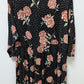 Torrid Black Polka-Dot Floral Faux-Wrap Midi Dress