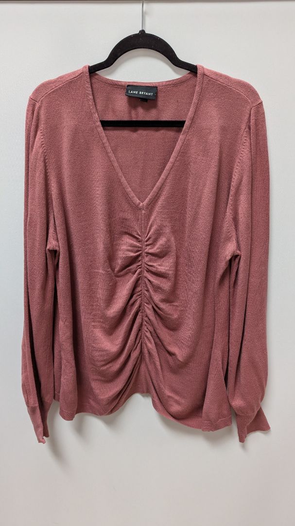 Lane Bryant Deep Blush Pink Ruched Sweater