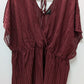 Torrid Maroon Sheer Faux-Wrap Kimono Blouse
