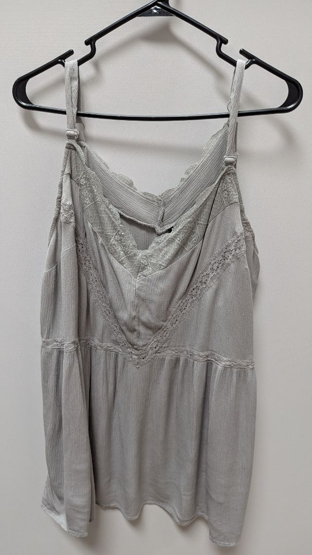 Torrid Light Grey Lace V-Neck Tank