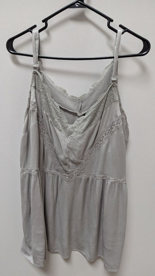 Torrid Light Grey Lace V-Neck Tank