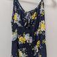 Torrid Navy/Yellow Floral Tie-Neck Tank
