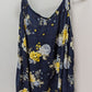 Torrid Navy/Yellow Floral Tie-Neck Tank