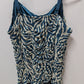 Torrid Blue/Cream Zebra Striped Ruched Tank