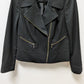 Halogen Black Wool Asymmetrical Zip Moto Jacket
