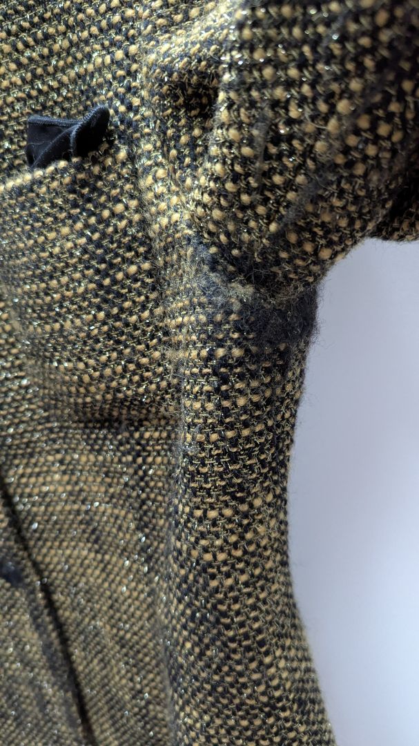 Jones New York Yellow/Black Metallic Wool Blazer