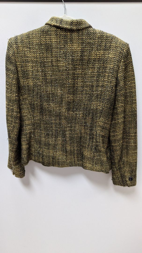 Jones New York Yellow/Black Metallic Wool Blazer