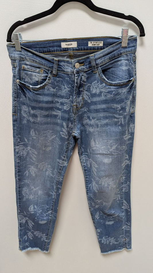 kensie Jeans Medium Wash Floral Effortless Skinny Crop Jeans
