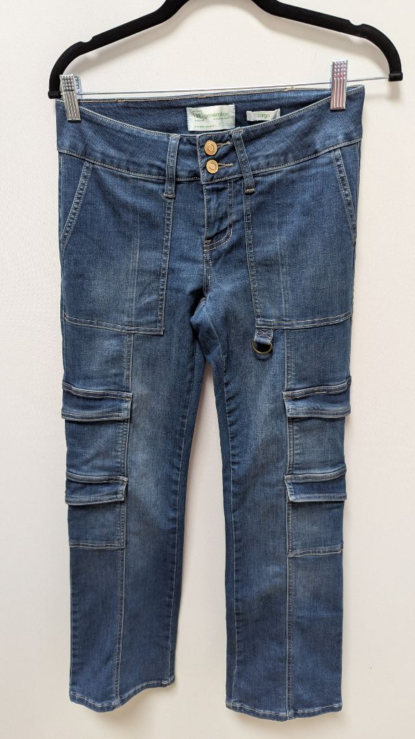 Re generation Medium Wash Wide-Leg Cargo Jeans