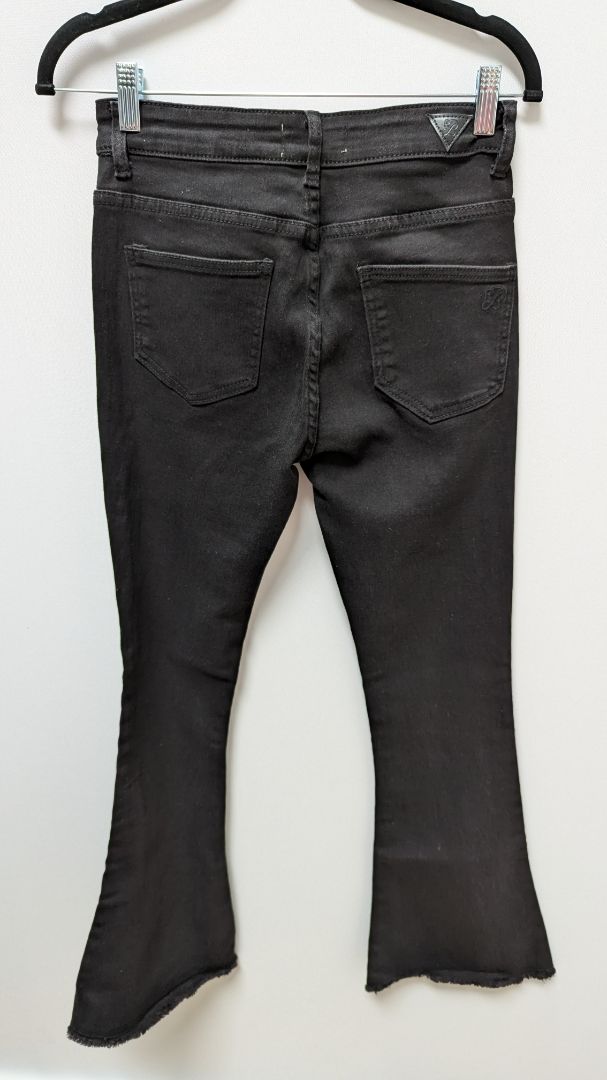 Red Bottoms Black Distressed Flared Jeans