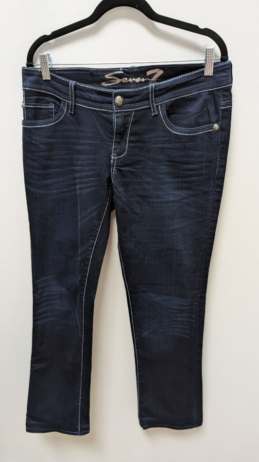 Seven7 Dark Wash Embellished Straight Jeans