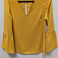 Dalia Mustard Yellow Bell-Sleeve Blouse