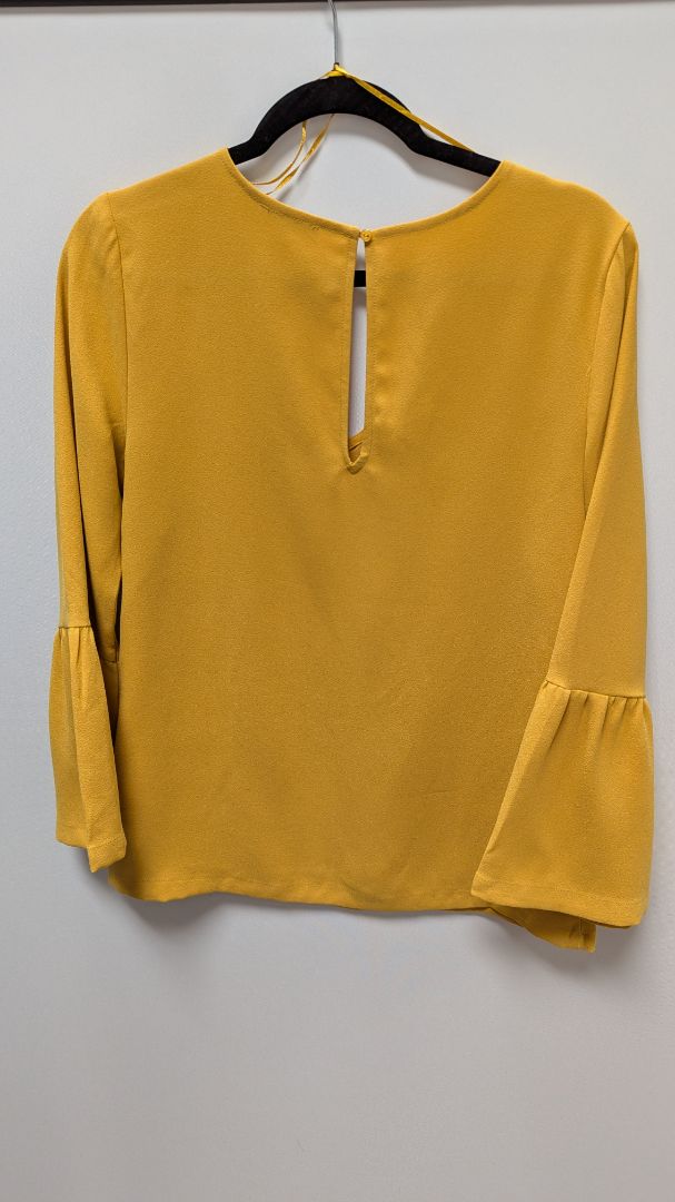 Dalia Mustard Yellow Bell-Sleeve Blouse