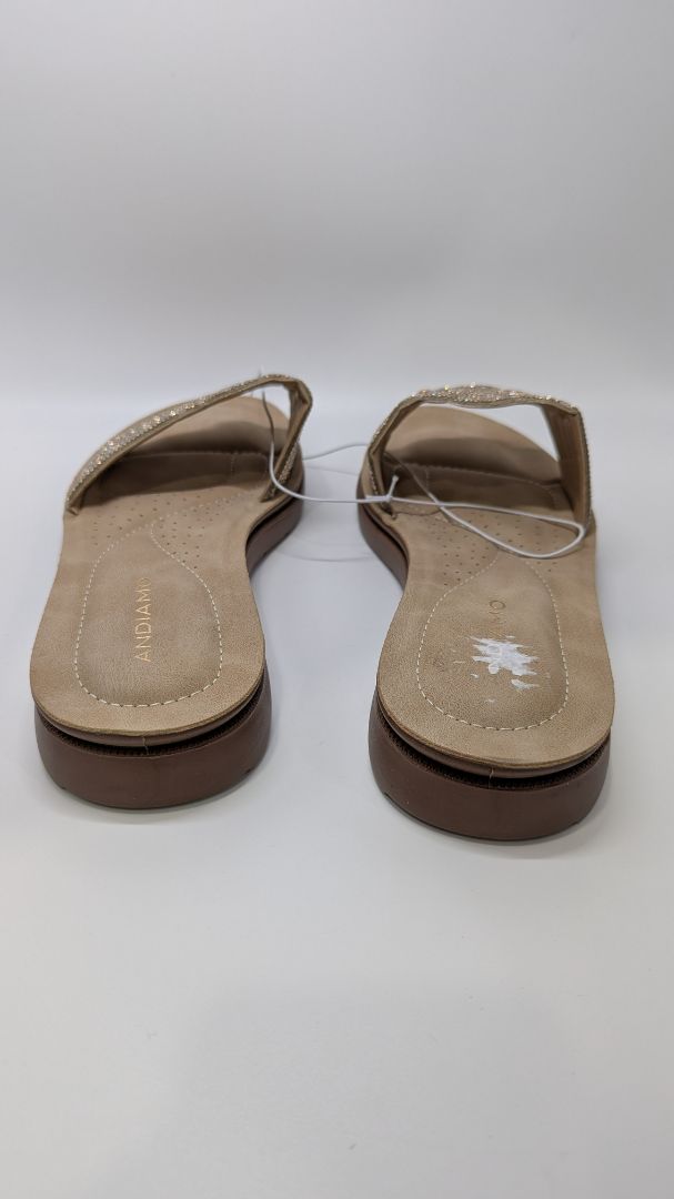 ANDIAMO Gold Abandy Embellished Platform Sandals