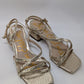 Sam Edelman Gold Whitley Leather Block Sandals