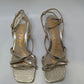 Sam Edelman Gold Whitley Leather Block Sandals