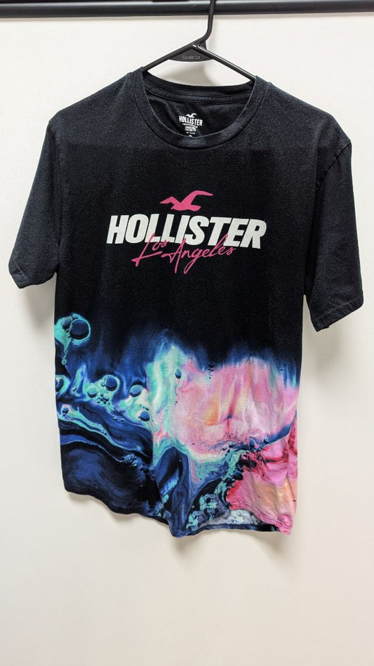 Hollister Black/Multicolor Splash-Dye Tunic Tee