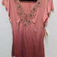 One World Blush Pink Ombre Asymmetrical Tunic Tee