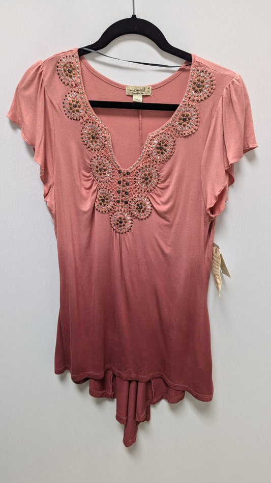 One World Blush Pink Ombre Asymmetrical Tunic Tee