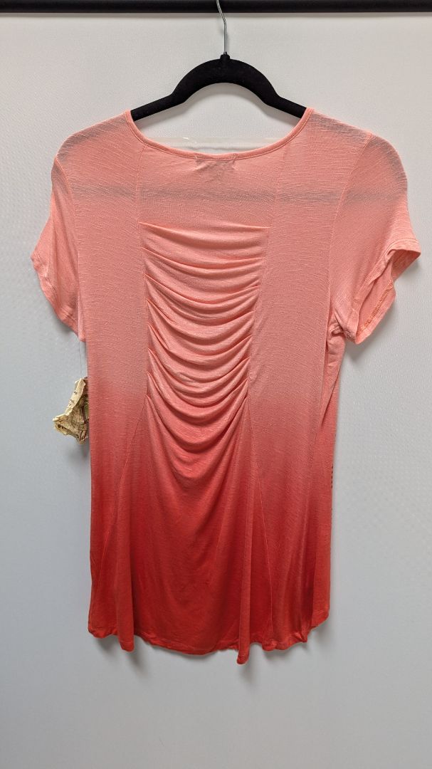 One World Coral Pink Ombre Embellished Tunic Tee