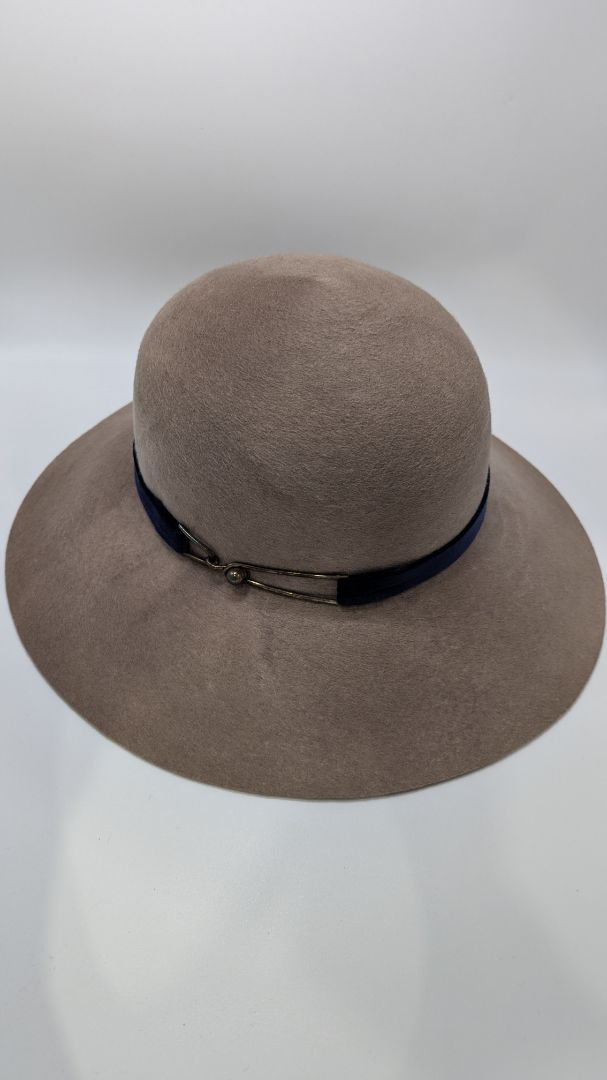 Eugenia Kim Camel Brown Wool Felt Wide-Brim Hat