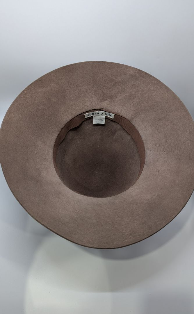 Eugenia Kim Camel Brown Wool Felt Wide-Brim Hat