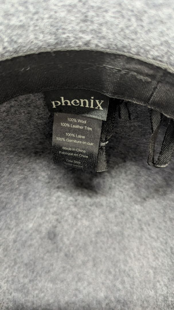 phenix Dark Grey Wool Felt Wide-Brim Hat