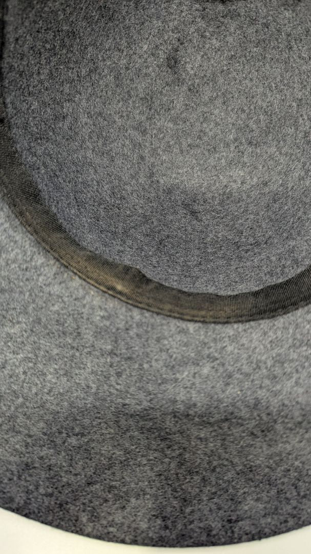 phenix Dark Grey Wool Felt Wide-Brim Hat